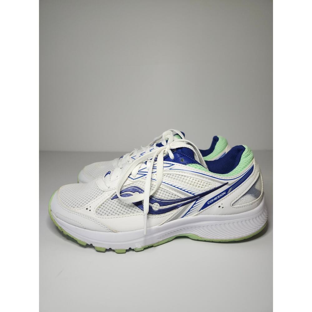 Saucony Women’s Cohesion 14 White Blue 9.5 Athletic Sneaker Sporty S10628-7